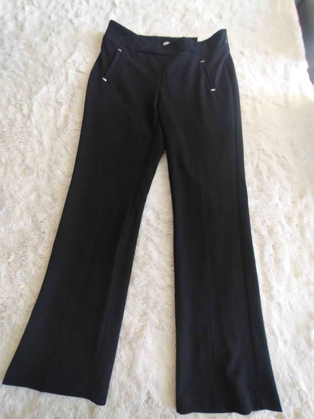 🆕 Soho Apparel Women's Black Wide Leg Flare Dress Pants 1X NWT